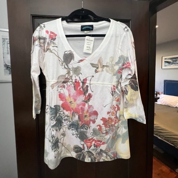 RAW 7 LONG-SLEEVE V-NECK WITH DESIGN, US SIZE L, WHITE WATER COLOR - Picture 2 of 5